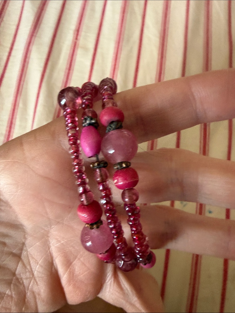 Hot Pink Beaded Wrap Bracelet - Women Jewelry